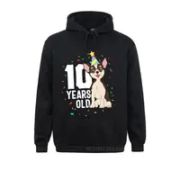 10 Years Old Birthday Outfit Chihuahua Dog Party 10th Kids Hooded Tops Men Sweatshirts Family Print Hoodies Hoods
