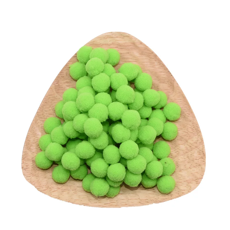 B12 light green 100 шт./лот, 15 мм, мульти-использование, сделай сам, мягкие помпоны, мячики для детей, игрушки, свадебные украшения, круглые фетровые шарики, помпоны, аксессуары для шитья - Цвет: B12 light green