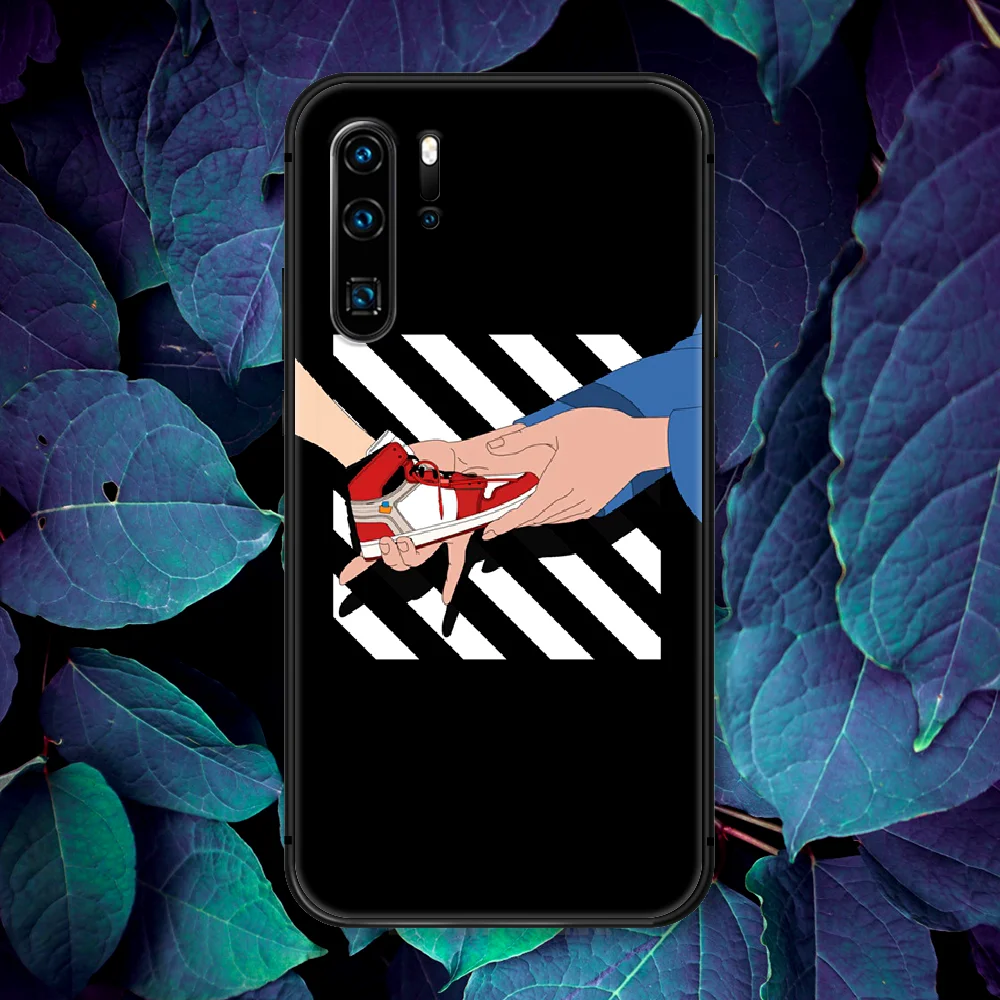 

Trend Brand Sport Shoe Phone Case For Huawei P Mate Smart 10 20 30 40 Lite Z 2019 Pro black Funda 3D Back Fashion Etui Soft