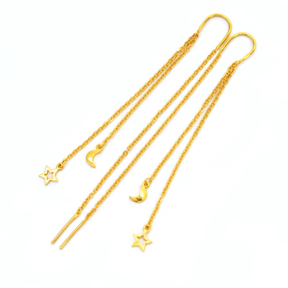 

Серьги-подвески из желтого золота 999 пробы, 24 к, 3-3,2 г