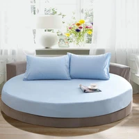 solid color pure cotton round bed spread fitted sheet covers