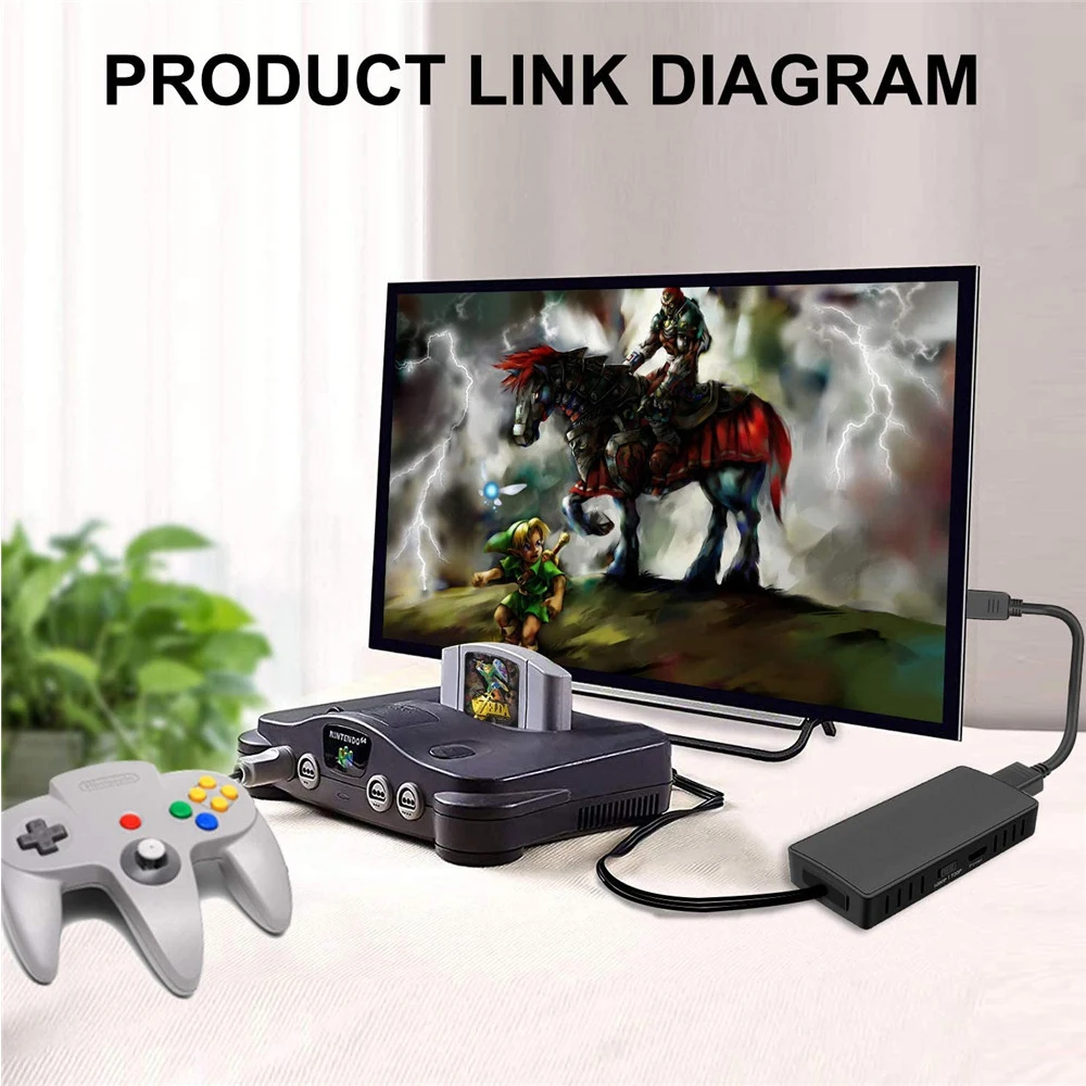 Преобразователь N64 в HDMI-кабель HD для N64/GameCube/SNES Plug and Play 1080P Nintendo 64 HDMI-конвертер