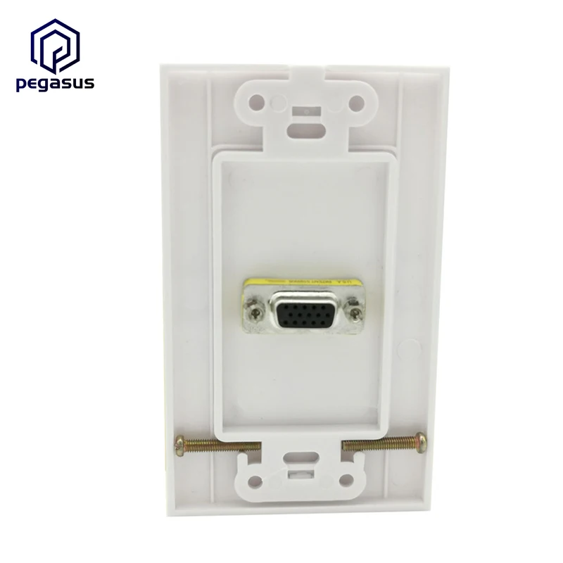 VGA SVGA 15Pin женская домашняя ТВ AV настенная розетка видеорозетка белая пластина ABS -