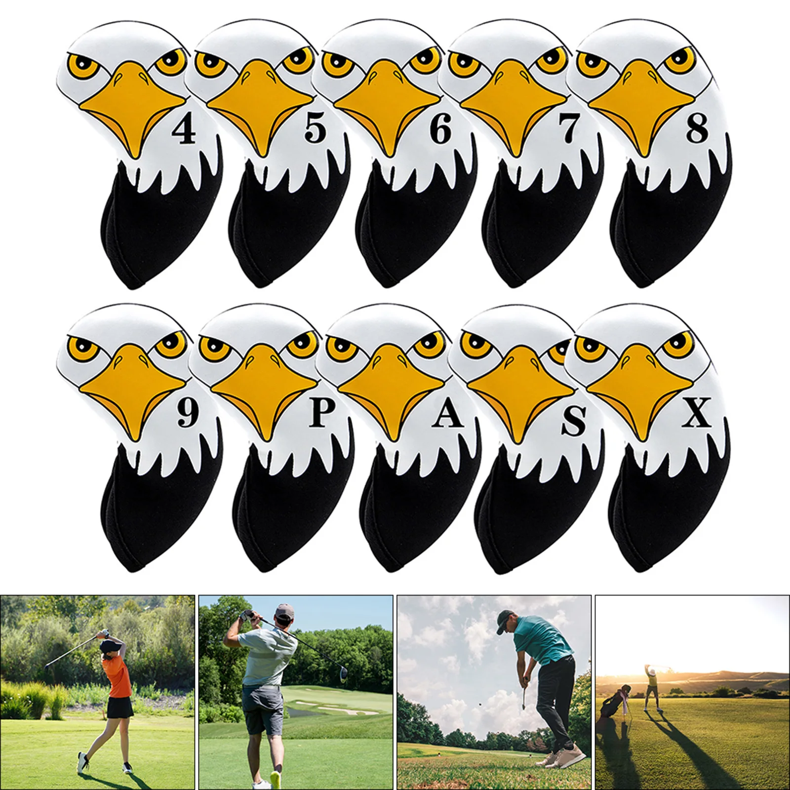 

10Pack Neoprene Golf Club Iron Head Cover Headcover for