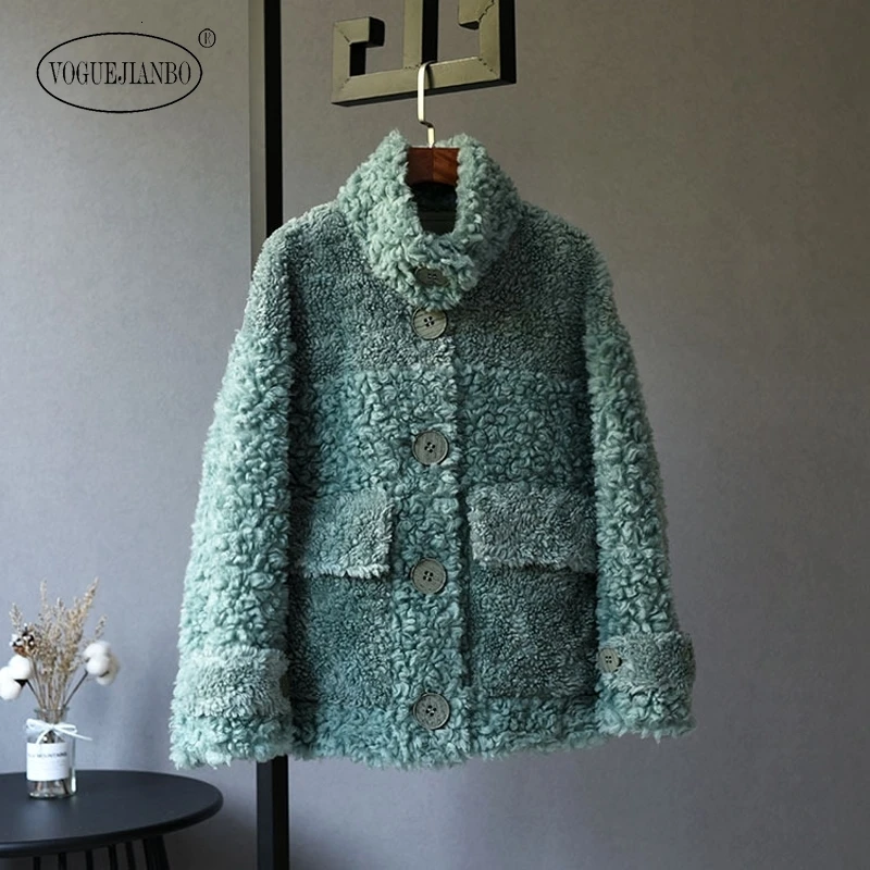 Женское короткое пальто куртка из овчины воротник cara ролл композитный мех