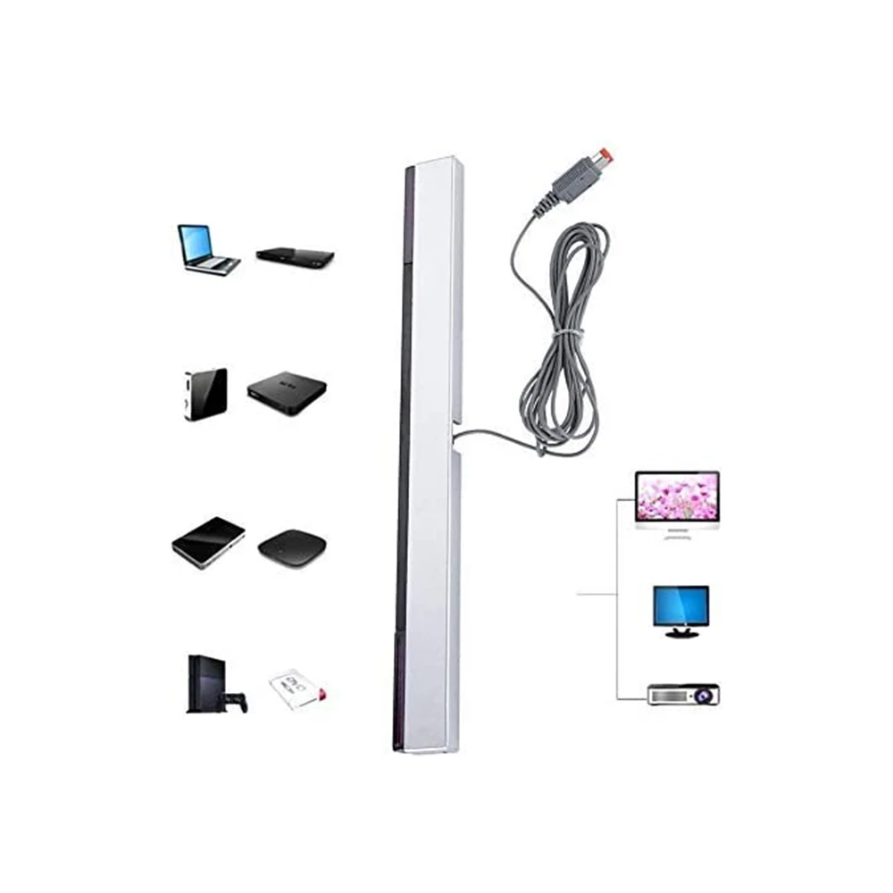 

Game Wired Receiver Wired Infrared IR Signal Ray Sensor Bar Replacement Infrared IR Ray Motion Sensor Bar Compatible for Wii