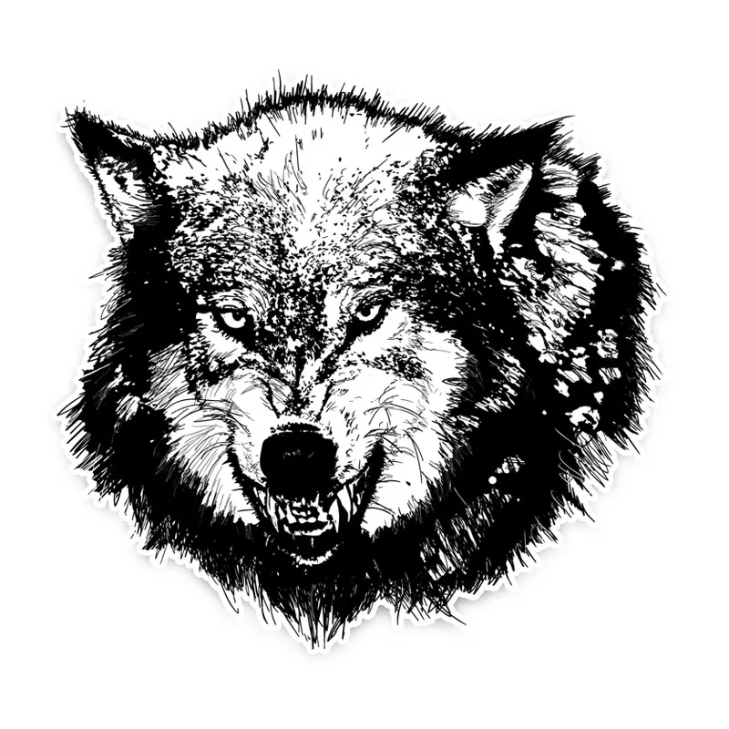 

Hot Funny Hungry Wolf Car Stickers Motorcycle Decals Motorcycle Accessories Waterproof PVC 13cm *12cm