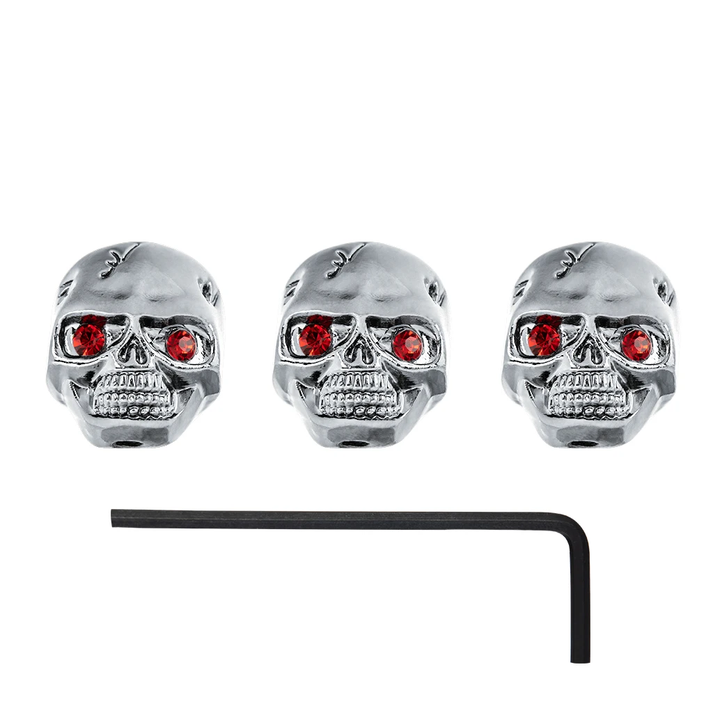 

3PCS Metal Punk Style Skull Head Control Knobs For Electric Guitar Pots Tone Volume Control Knobs/Buttons