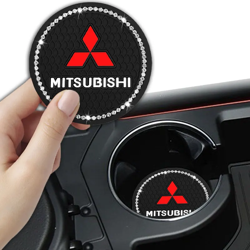 

Diamond Car Cup Holder Coaster Non Slip Pad Mat Interior for Mitsubishi Outlander Lancer Asx Pajero L200 Galant Car Accessories