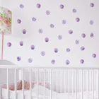 Настенные стикеры в горошек, акварельные фиолетовые волнистые, для детской комнаты, спальни, гостиной, детского сада