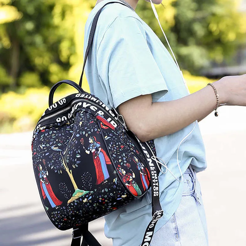 Новинка 2020 женская сумка модный тренд темперамент принт женский рюкзак