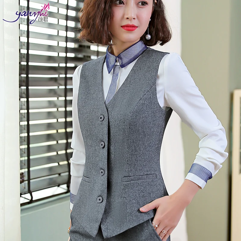 Женский Элегантный жилет деловой стиль для девушек топы офиса официальная