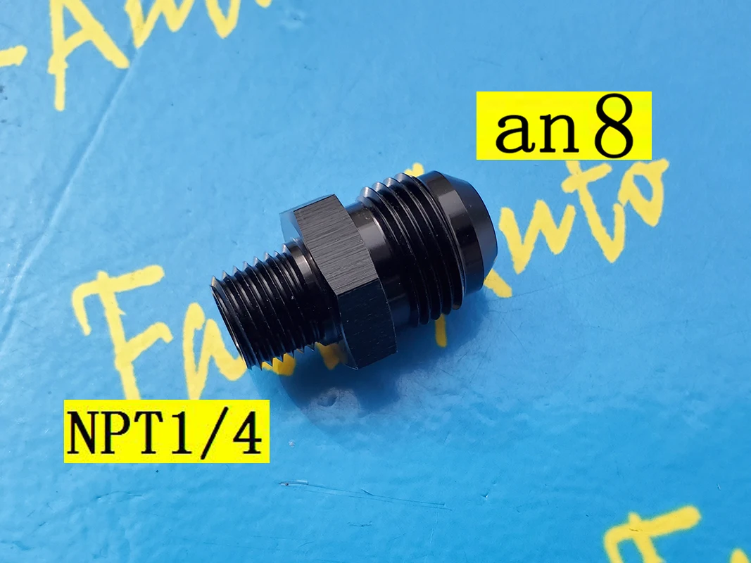 

Male npt1/4 1/4npt npt 1/4 to 8an an8 an 8 male adaptor adapter Fitting