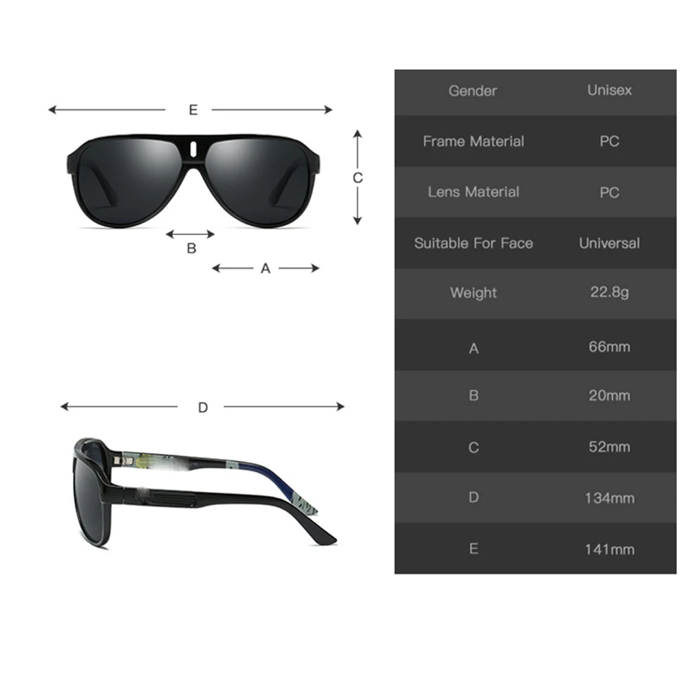 Большие спортивные мужские и женские поляризованные солнцезащитные очки