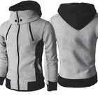 Мужской пуловер на молнии, с шарфом, 3 цвета