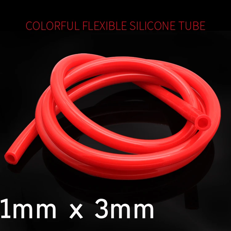 

Colorful Flexible Silicone Tube ID 1mm x 3mm OD Food Grade Non-toxic Drink Water Rubber Hose Milk Beer Soft Pipe Connector