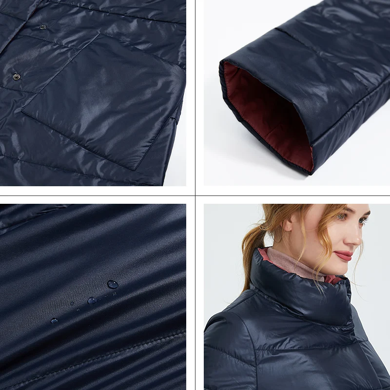 Астрид зимняя куртка женские новые длинное пальто Женщины Slim fit сплошной Разноцветные куртки теплые ветрозащитные высокое качество темперамент coatAM1960