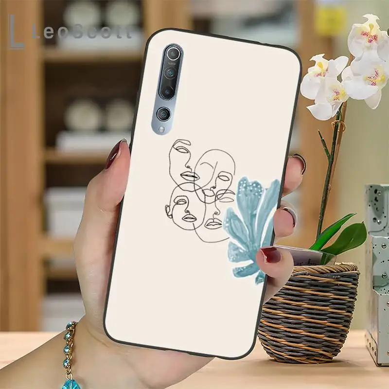 

aesthetics art face line Phone Case For Xiaomi Mi A1 A2 5 6 6PLUS 8 9 SE Lite MIX 2 2S MAX 2 3 Pocophone F1