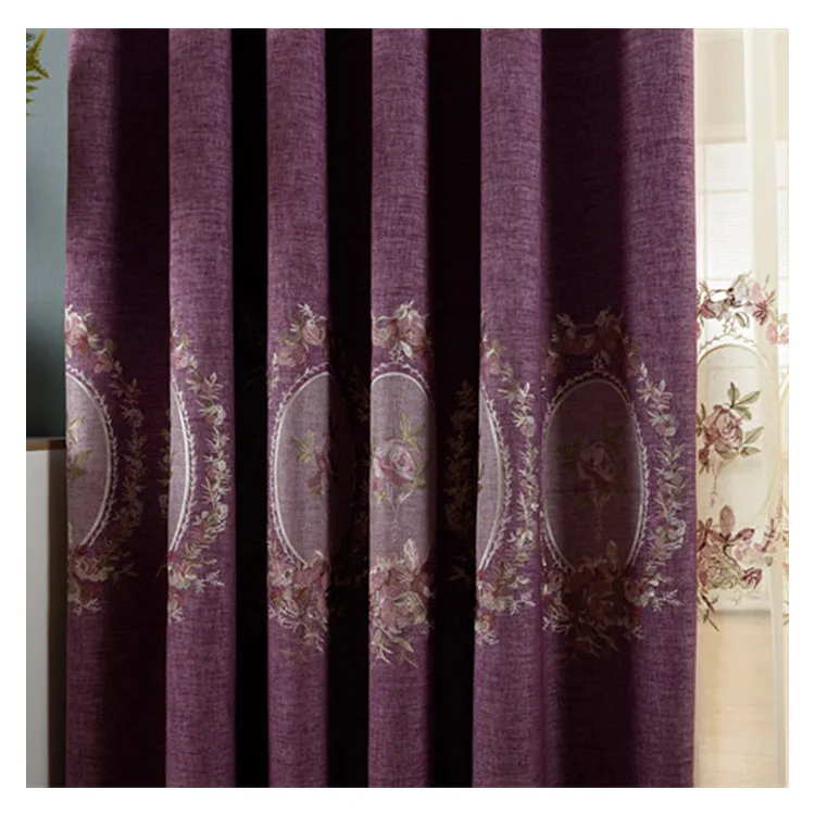 

European-Style Luxury American-Style Full Shade Embroidered Curtains for Bedroom Living Room Luxury Home Decor Red Curtains