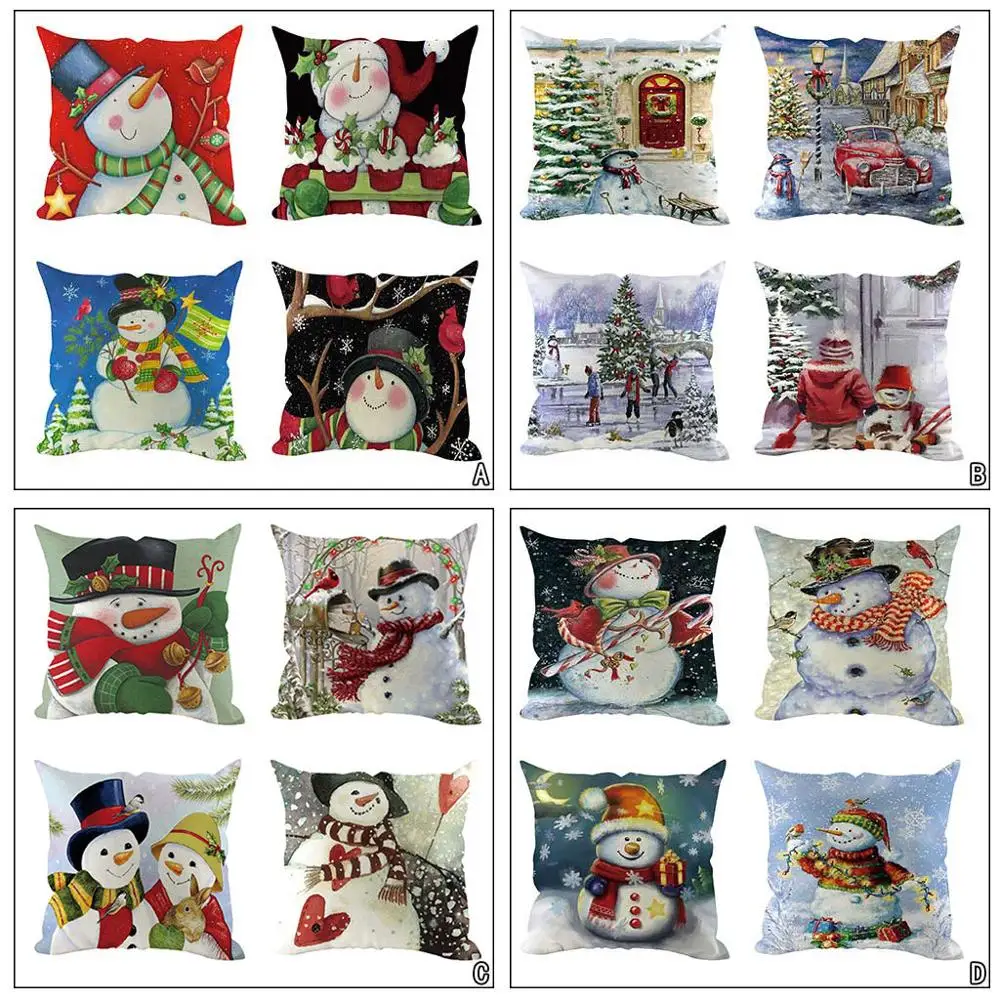 Наволочки с рождественским узором 4 шт. наволочка надписью nicolas cage dakimakura