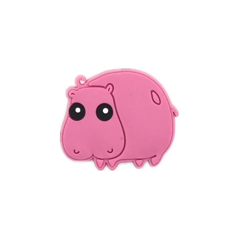 hippopotamus Одна распродажа, 1 шт., аксессуары для обуви, 12 милых животных, модель обуви, украшение для браслета croc jibz, Детские вечерние подарки на Рождество - Цвет: hippopotamus