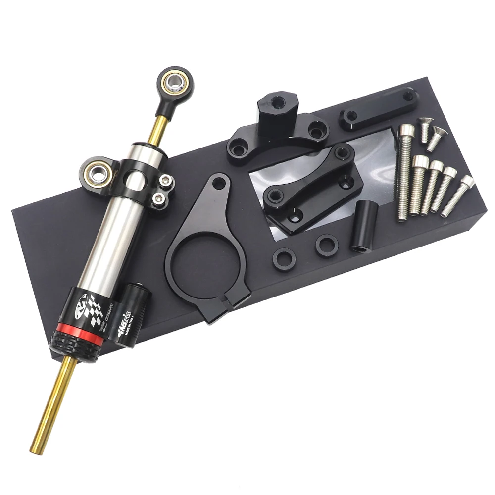 Мотоциклетный демпфер руля стабилизатор Регулируемый Линейный с кронштейном