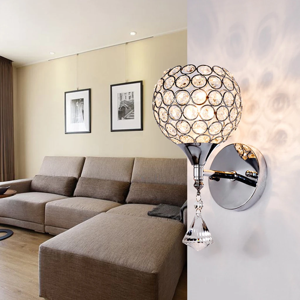 

Modern Crystal Wall Lamp Reading Sconces Light Bedrooms Loft Corridor Stairs