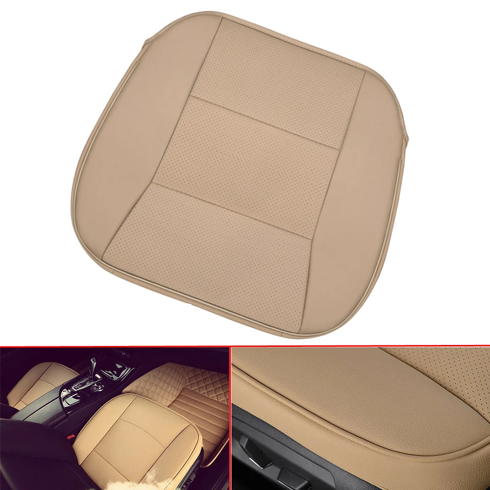 

47*50cm Universal Beige Car Front Seat Cover Breathable PU leather Seat Cushion Vehicle Accessories
