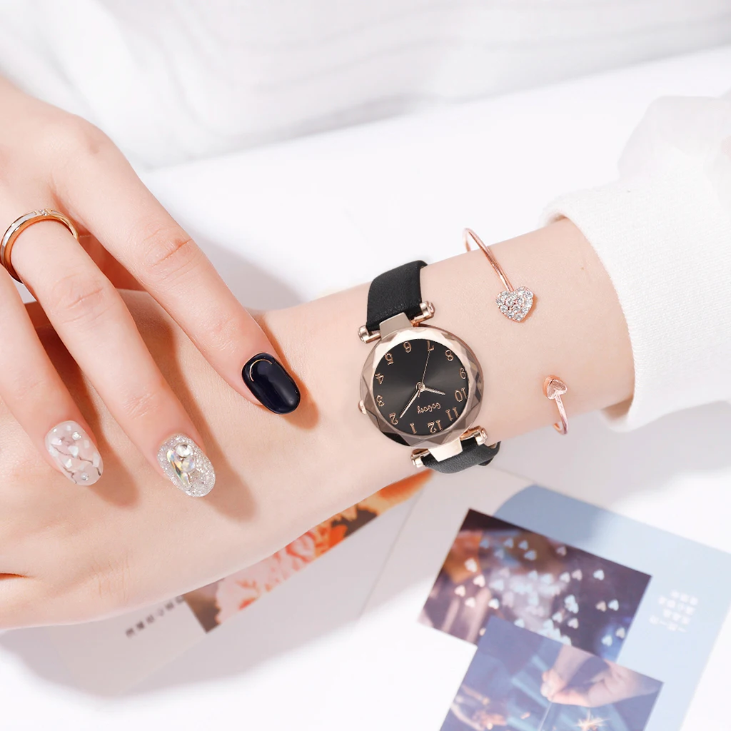 Женские кварцевые наручные часы простые розовые женские в стиле ретро Ulzzang