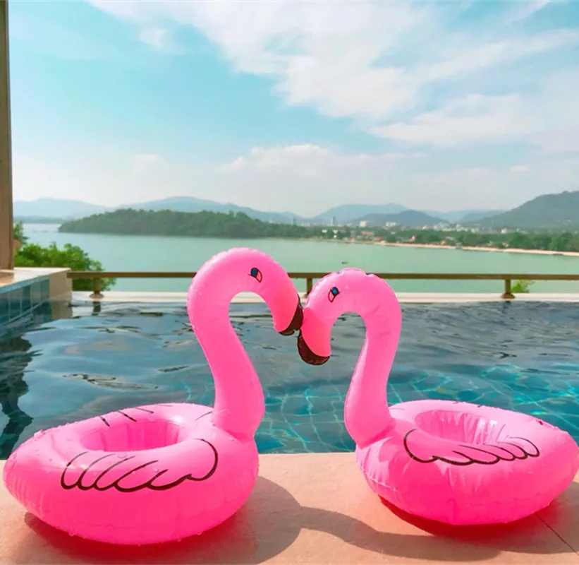 Inflatable Tropical Flamingo Party Decoration Drink Cup Holder for Garden Pool Hawaii Party - Hawaiian Toy Event Party Supplies image 3