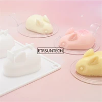 50pcs rabbit silicone mold shaped fondant cake mold soap mould backware baking cooking tools sugar cookie jelly decor