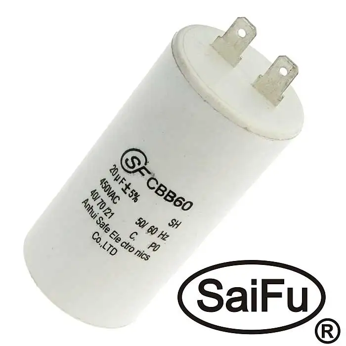 Конденсатор пусковой CBB60 20uF 450V (SAIFU) | Электронные компоненты и принадлежности