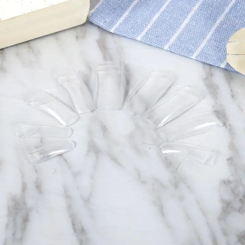 Прозрачные французские накладные ногти полное покрытие Акриловые искусственные