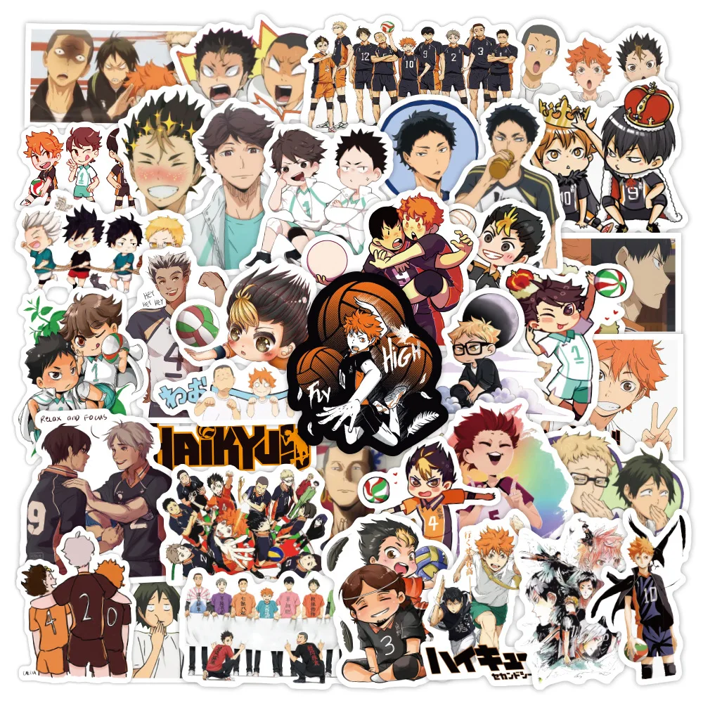 

102 Pcs Japanese Anime Haikyuu Volleyball Juvenile Stickers for Fridge Luggage Car Laptop DIY Decal Waterproof Sticker Kids Toys