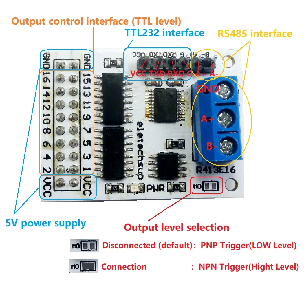 16-канальный Многофункциональный модуль RS485 RS232(TTL) PLC Modbus Rtu плата переключателя