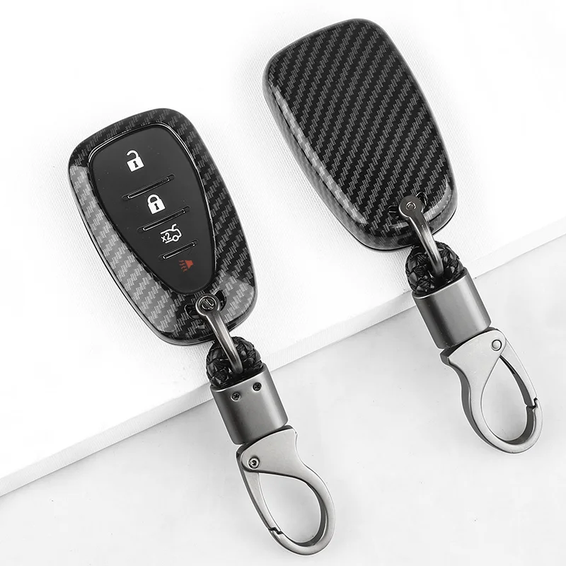 

Car Key Covers Carbon Fiber Key Case Fob Shell For Chevrolet Cruze Spark Sonic Camaro Volt Bolt Trax Malibu Cruze 2 3 4 5 Button