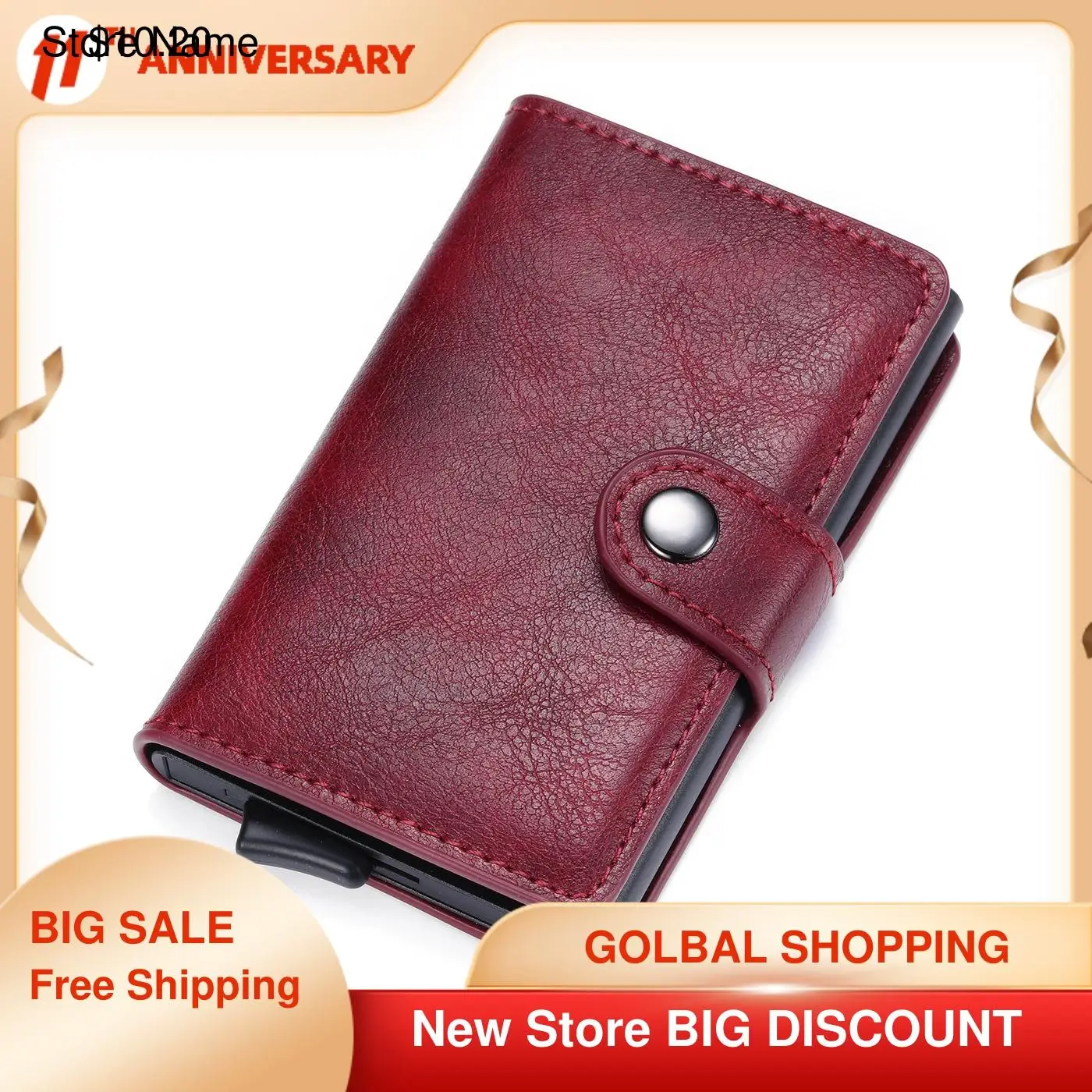 

RFID Anti-theft Luxury ID Card Holder Unisex Automatically Solid Metal Bank Credit Card Holder Wallet Women Men Aluminum Case