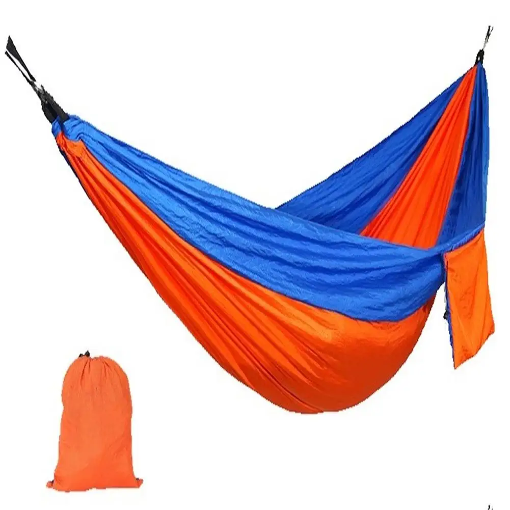 

210t Nylon Fabric Outdoor Camping Hammock 2 Color Single Double Ultra-light Portable Swing Bed