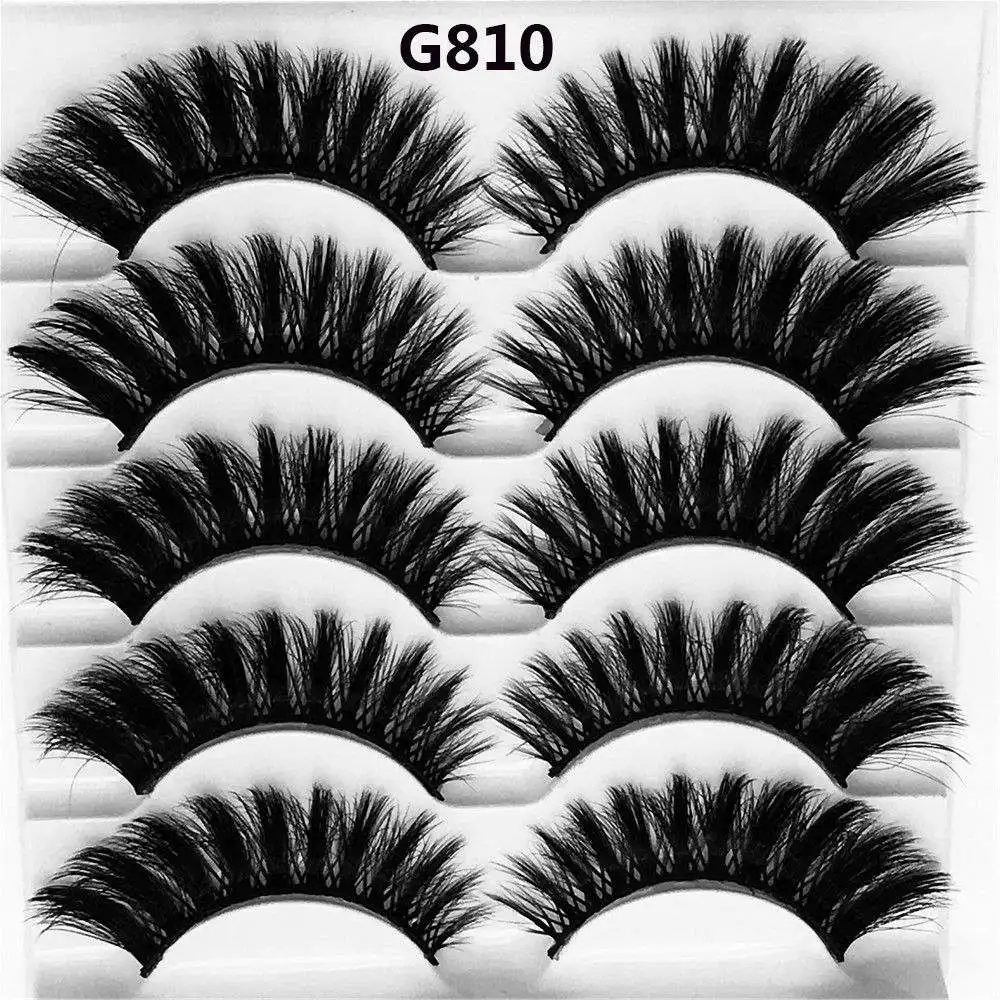 G810 Eyelash variety selection 5 pairs of 3D mink hair false eyelashes thick small beam eyelashes natural cross - Цвет: G810