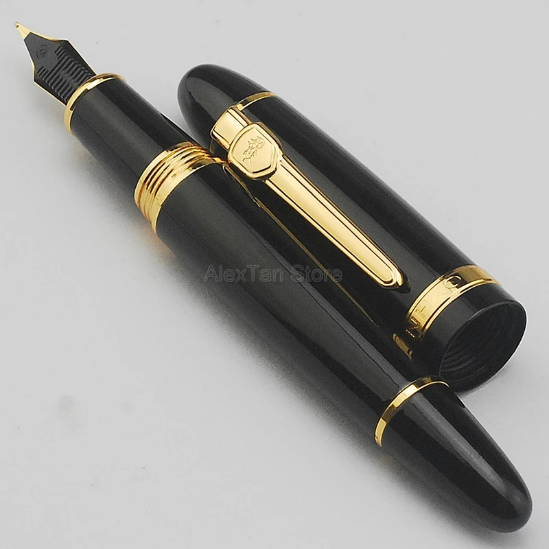 

Jinhao 159 Metal Big Size Business Fountain Pen 18KGP Medium Nib 0.7mm Silver Clip Ink Pen Various Color Writing For Pens