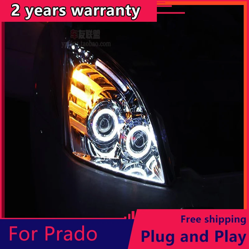 

Car Styling Head Lamp case for Toyota Prado 2003-2009 LED Headlights DRL Daytime Running Light Bi-Xenon HID Accessories