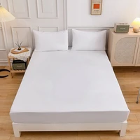 fashion simple solid color white bed fitted sheets sabanas mattress cover with elastic microfiber 9020027 12020027cm