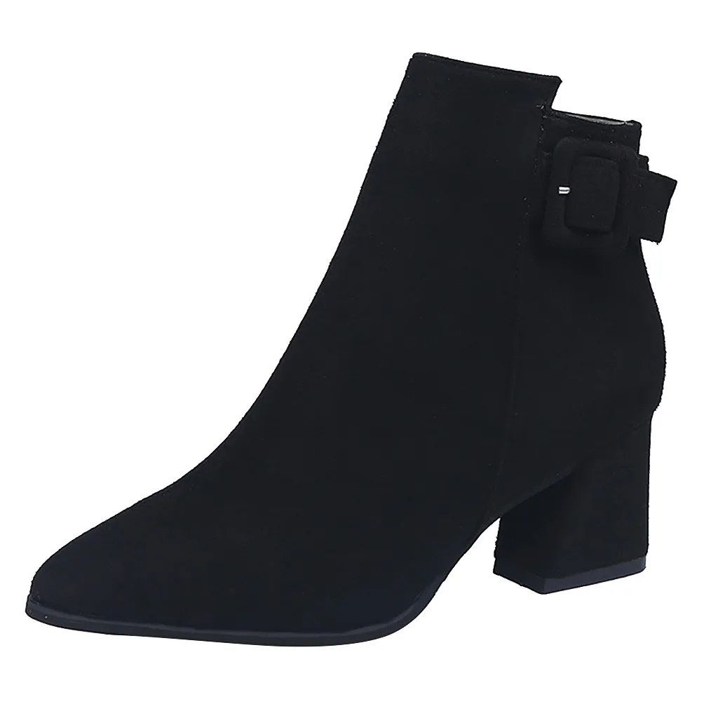 SAGACE/осенне-зимние ботильоны Женские пикантные черные ботинки на высоком каблуке