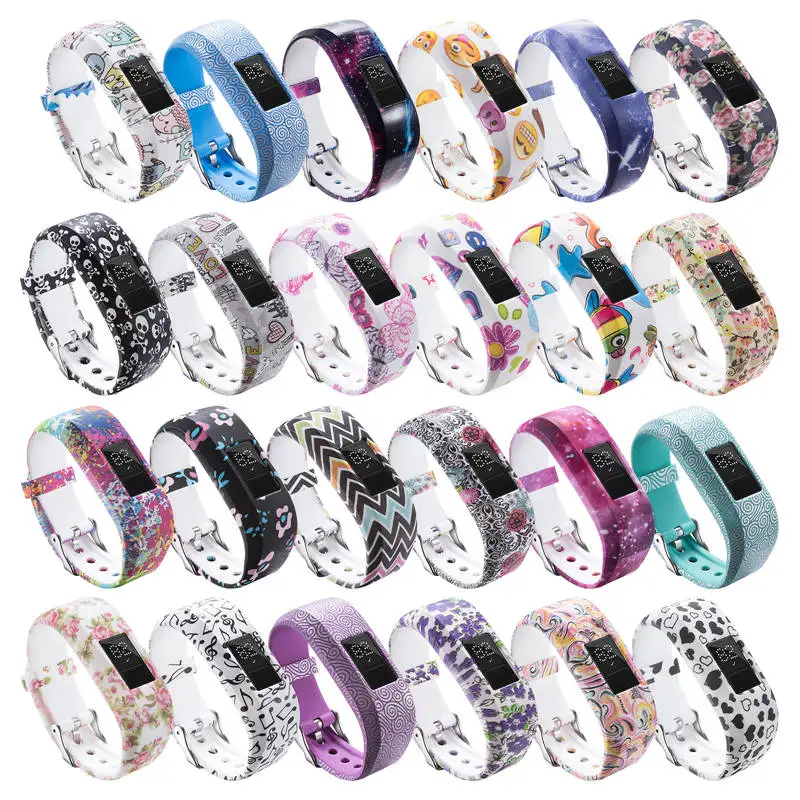 

Silicone printing strap For Garmin Vivofit 3 Watchband Straps for Garmin JR/JR2 Sport Watch Band Replace Wrist Watch Accessorie