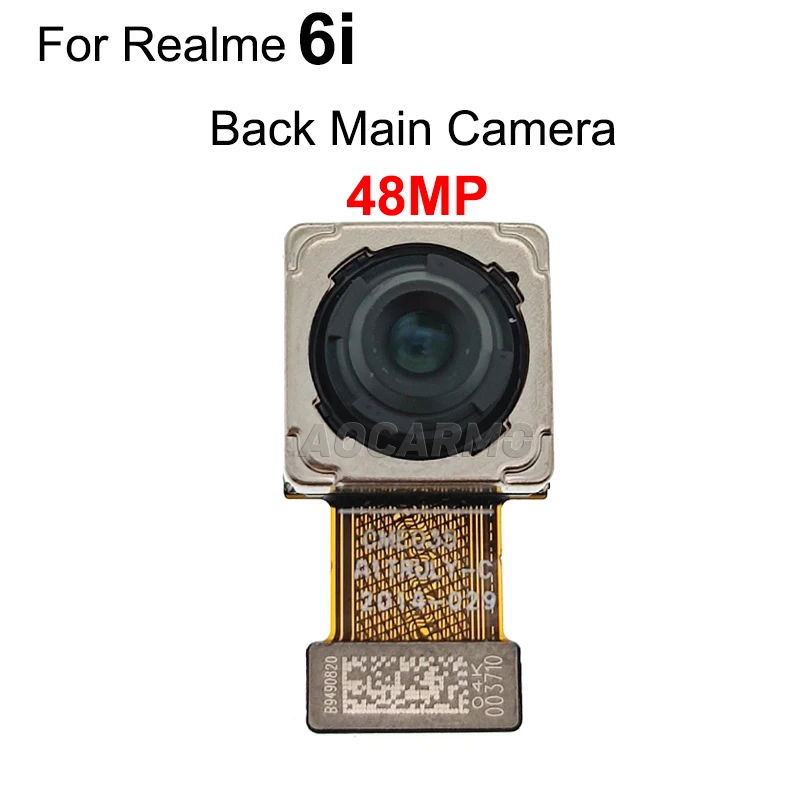 aocarmo for realme 6i front facing camera back rear primary ultra wide angle lens module flex cable repair parts free global shipping