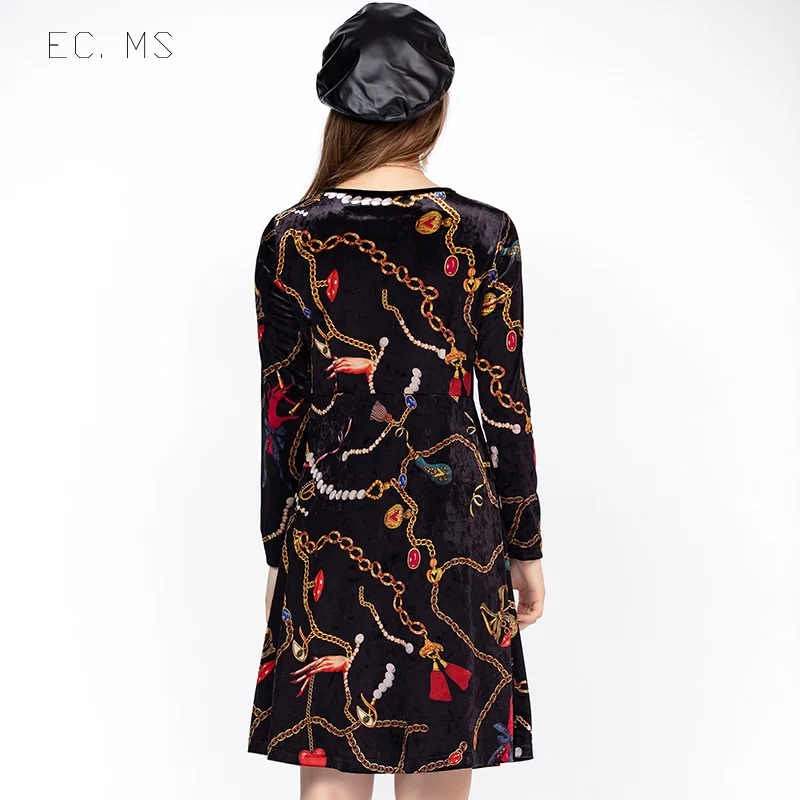EC. MS женские платья с длинным рукавом цветочный принт весна 2020 подарок на день