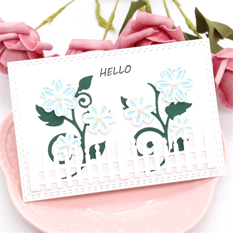 KLJUYP двойные заборы металлические режущие штампы Скрапбукинг Бумага Ремесло