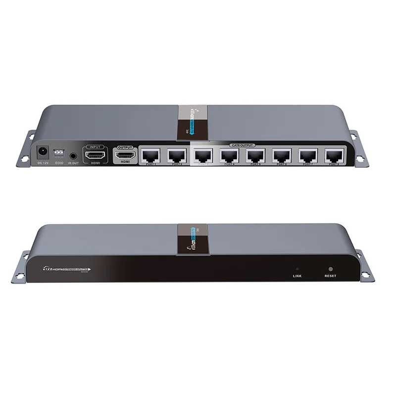 LKV718Pro 8-портовый HDMI-совместимый удлинитель 1080P до 40 м 1x8 1 передатчик 8 приемников с