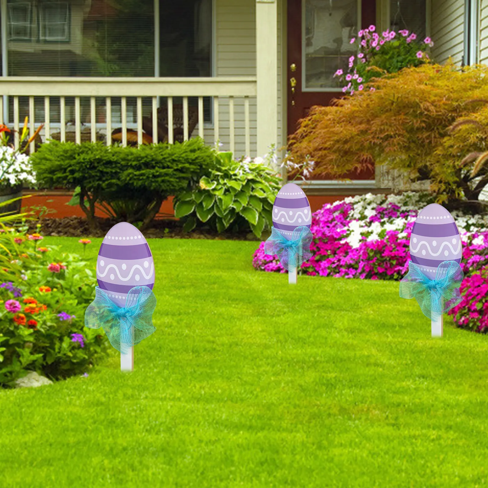 

Easter Insert Lollipop Bowknot Garden Decoration Insert Terrace Courtyard Decoration