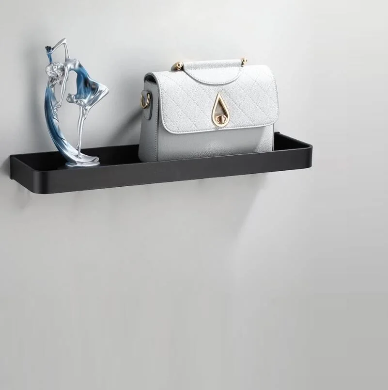 Полка для ванной комнаты полка душа алюминиевая черная угловая настенный черный